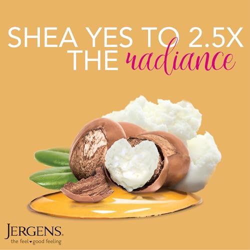 Jergens Shea Butter Body Lotion, Deep Moisturizer for Dry Skin, 16.8 fl oz | Enriching Hand and Body Lotion, Vitamin E, Extremely Dry Skin Relief, 2.5X More Radiant Skin, Deep Conditioning