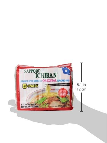 stickerless New [SAPPORO ICHIBAN] Ramen Noodles, Original Soy Sauce Flavor, No.1 Tasting Japanese Instant Noodles (Pack of 6)