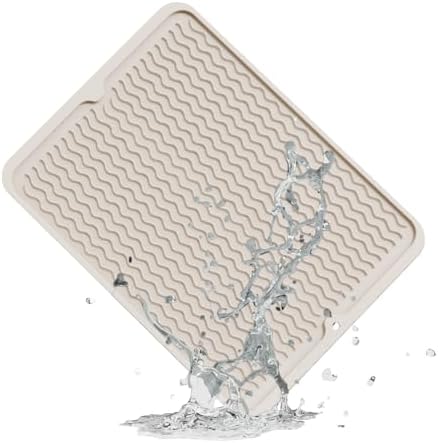 ZLR Silicone Dish Drying Mat for Kitchen Counter, Eco-Friendly Fast Dry Dish Mat, Easy Clean Multi Usage Drying Matt, Heat Resistant Trivet