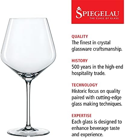 Spiegelau Style Crystal White Wine Glasses Gift Set, Elegant Stemmed Wine Glasses, Stylish Glassware for Dinner Party, Home Bar, Wedding Gifts, Birthday Gifts, Hosting Essentials, 15.5 oz, Set of 4