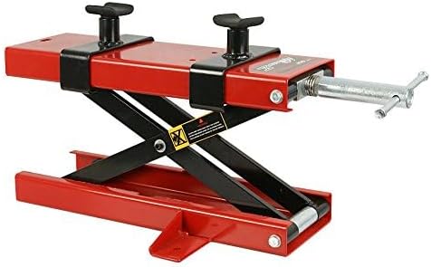 ZENY Motorcycle Lift, Motorcycle Center Scissor Lift Jack with Saddle & Safety Pin, 1100 LBS Capacity Steel Jack Hoist Stand for Motorcycles, ATVs