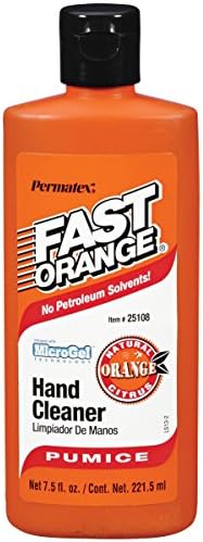 Fast Orange 25219 Pumice Lotion, Heavy Duty Hand Cleaner, Natural Citrus Scent, Waterless Cleaner for Mechanics, Strong Grease Fighter, 1 Gallon