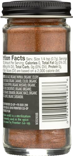 Frontier Co-op Organic Blackened Seafood Seasoning, 2.5 Ounce Bottle, Savory Blend for Fish, Seafood, Sauces, Chowders