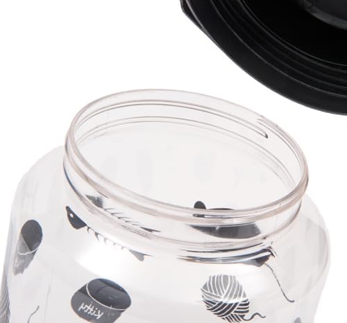 Lixit® Dog Treat Plastic Jar - Airtight Food and Treat Storage Jars for Dogs, Cats, Small Animals and Birds - Made in USA (Paw Prints - Gray, 64 Ounce)