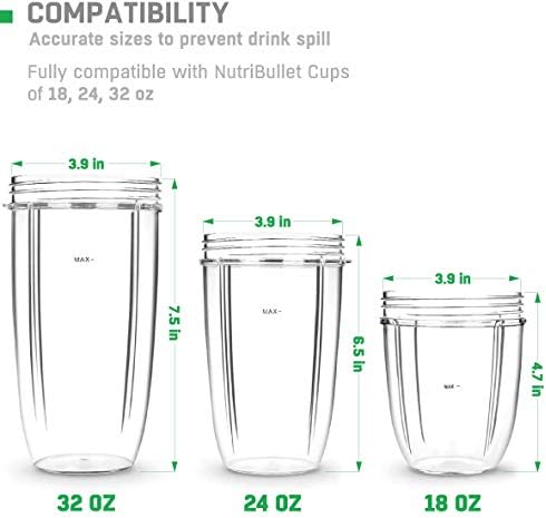 2 To-Go Lid for Nutribullet Blender Cups Lids Replacement Parts Accessories