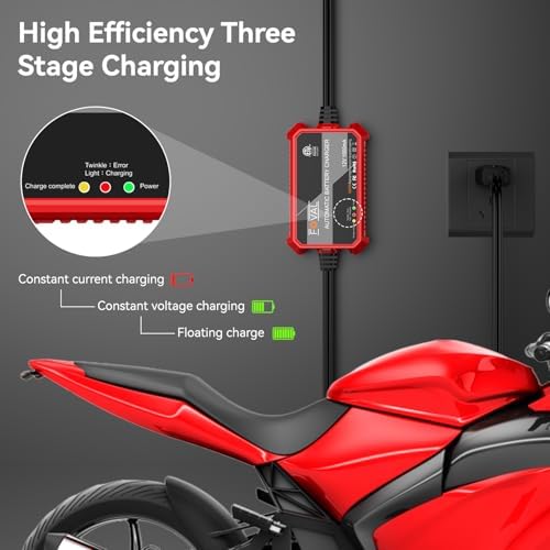 Foval Automatic Trickle Battery Charger 12V 1000mA Smart Battery Charger