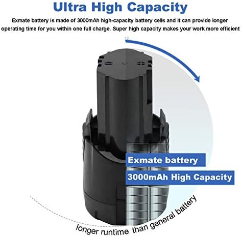 Exmate 2 Pack 10.8V 3.0Ah Battery Compatible with Dremel 855-01 855-02 8000-01 8001-01 8001-02 Cordless Tools