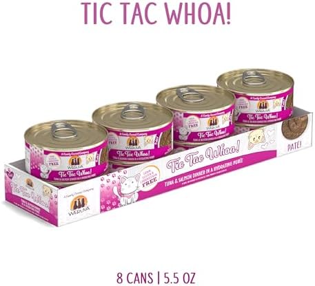 Weruva Wet Cat Food, Tic Tac Whoa with Tuna and Salmon Pate, 5.5oz Can, Pack of 8