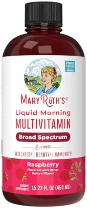 MARYRUTH'S Liquid Morning Multivitamin for Women, Men & Kids, 32 Servings | Vitamin A C D E B6 B12 Biotin Zinc, Beauty, Vegan, Non-GMO, Gluten Free