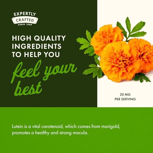 Swanson Lutein Eye Health Supplement, 20 mg, 120 Softgels | Sourced from Marigold Flowers, Promotes a Healthy Retina and Macula and Helps Fight Eye Fatigue and Eye Strain