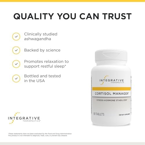 Integrative Therapeutics Cortisol Manager - Balance Cortisol & Support Relaxation for Restful Sleep* - Includes Ashwagandha & L-Theanine for Confidence with Less Stress* - 30 Tablets