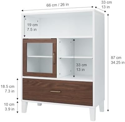 Teamson Home Florence 26 in. x 32 in. 2-Door Freestanding Wooden Floor Cabinet with Adjustable Shelves for Storage Solutions in Bathrooms, Kitchens, Laundry Rooms, Home Offices, White | Freestanding Wooden, Adjustable Shelves, For Bathrooms, Kitchens, La…