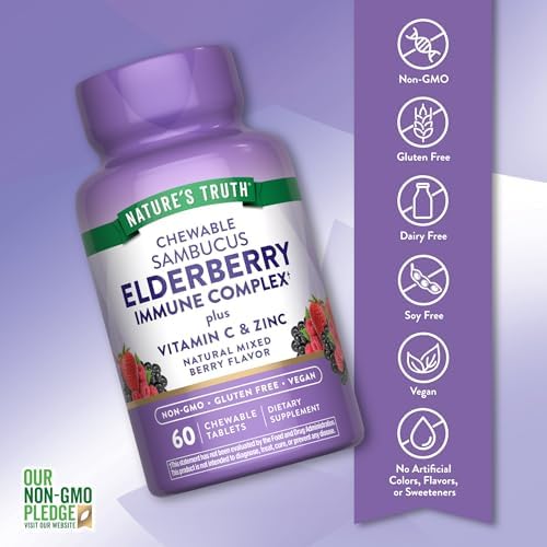 Nature's Truth Elderberry Immune Complex | 60 Chewable Tablets