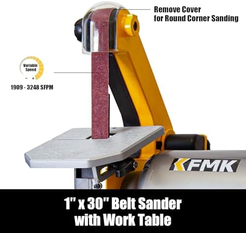2x42 in. Belt Sander & 6" Disc Sander Combo, 3.5Amp Bench & 1/2HP Belt Sander for Woodworking, Metalworking & Knife Making, Sharpening