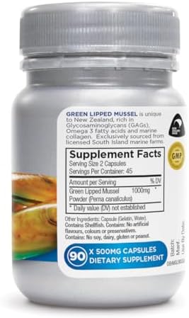 Green Lipped Mussel - 90 Capsules - The Miracle From New Zealand for Arthritis Care and Joint Health