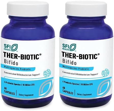 Klaire Labs SFI Health Ther-Biotic Factor 4-10b CFU Bifidobacterium Bifidum Probiotic with Breve, Lactis & Longum - Immune + Gut Health Support - Hypoallergenic Bifidobacterium Probiotic (60 Caps)