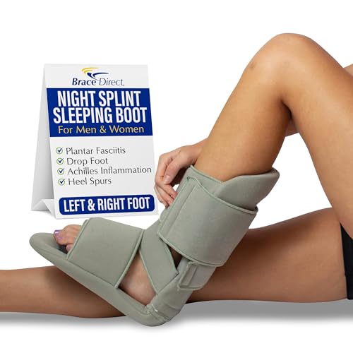 Brace Direct Padded Night Splint 90 Degree Sleeping Boot - Immobilizing Stretching Support for Plantar Fasciitis, Drop Foot, Achilles Tendonitis
