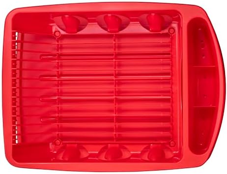 Tribello Sink Dish Drying Rack, Heavy Duty Hard Plastic Drying Rack, Dish Drainer for Kitchen Counter with Drainboard Set
