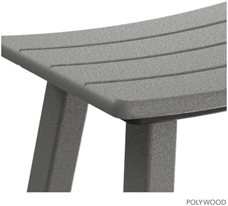 Polywood Outdoor Bar Stools - All-Weather 24 Inch Counter Height Outdoor Patio Bar Stools - Heavy Duty HDPE - Classic Curved Chairs for Pool, Deck