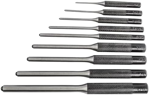 9 Piece Roll Pin Punch Set | 9 Piece Roll Pin Punch Set for durability and longevity; forged steel construction
