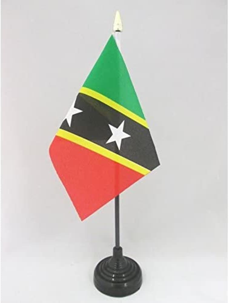 AZ FLAG Nicaragua Table Flag 4x6 in 100D Polyester Plastic Base | Indoor use Nicaraguan 15x10 cm desk flag stitched finish with reinforced edges with plastic pole and gold finial