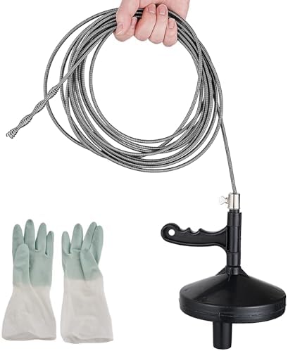 25 Ft Heavy Duty Drain Auger & Plumbing Snake, Sewer Snake for Bathtub, Shower, Sink, Toilet Drain Clog Removal