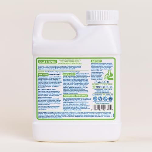 Wondercide - Flea and Tick Spray Concentrate for Yard and Garden - 16 oz | With Natural Essential Oils – Kill, Control, Prevent, Fleas, Ticks, Mosquitoes and Insects - Safe Around Pets