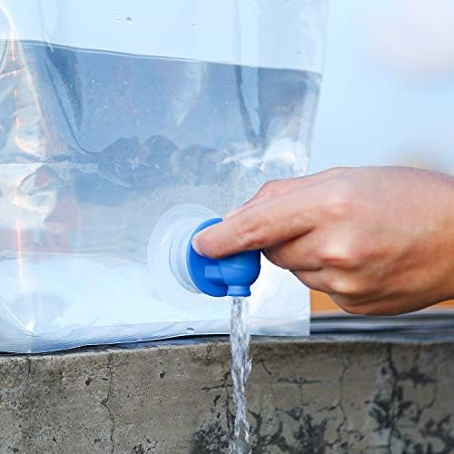 Collapsible Water Container, BPA Free Food Grade Clear Plastic Water Jug with Spout for Sport Camping Riding Hiking, Foldable Emergency Water Bottle