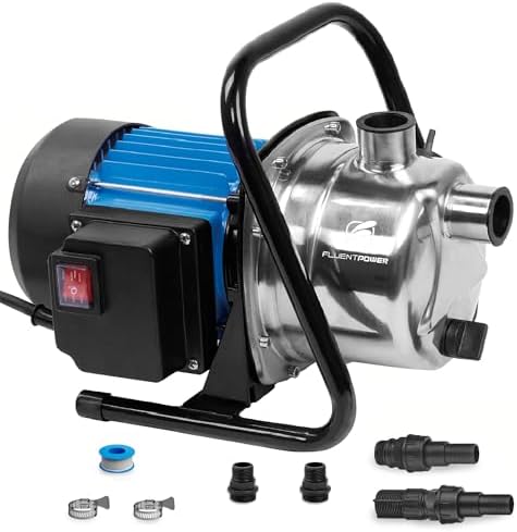1HP Portable Garden Transfer Pump, 900GPH Electric Sprinkler Booster Pump, Shallow Well Jet Pump for Home Lawn Irrigation and Water Draining