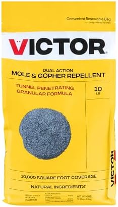 Victor Mole and Gopher Repellent, 10 lb Bag, Castor Oil Granules | Outdoor Rodent Control, Repels Moles, Gophers, Voles and Armadillos, 10