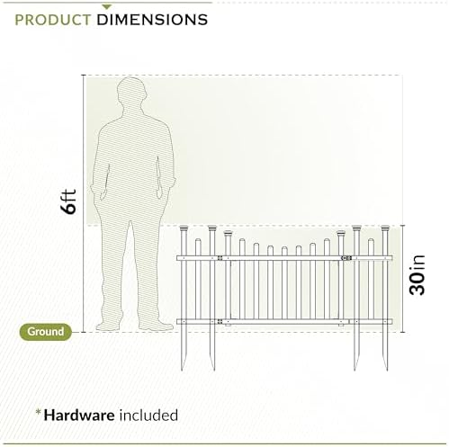 Zippity Washington Picket Gate, White Vinyl DIY No Dig Kit