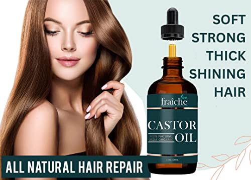 Organic Castor Oil Eyelash Growth Serum, Eyebrow Lash Serum for Hair Growth