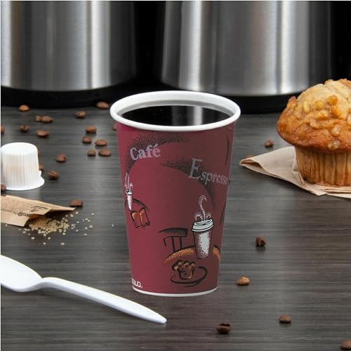 Solo 412SIN-0041 12 oz Bistro SSP Paper Hot Cup (Case of 1000)
