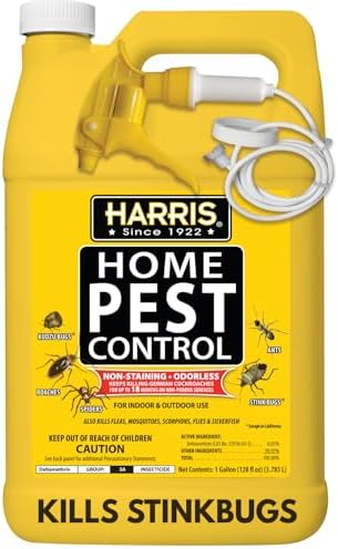 Harris Home Insect Killer, Liquid Gallon Spray with Odorless and Non Staining Residual Formula - Kills Stinkbugs, Ants, Roaches, Spiders, Fleas