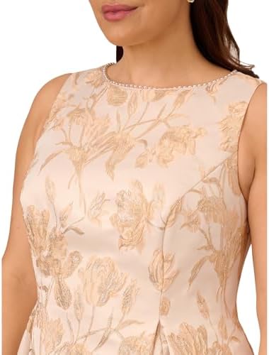 Adrianna Papell Women's Plus-Size Beaded Illusion Gown