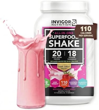 Superfood Grass Fed Whey Protein Isolate Shake Chocolate Brownie Gluten-Free and Non GMO Meal Replacement with Probiotics and Omega 3 (645g)