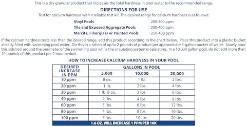 Pool Mate 25-Pounds Premium Calcium Hardness Increaser for Pools | Calcium Up, 100% Calcium Chloride, 8 ounces raises calcium hardness level 10 ppm per 5,000 gallons of water, Made in USA