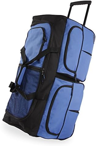 Pacific Coast Unisex 30" Large Rolling Duffel Bag, Red, One Size