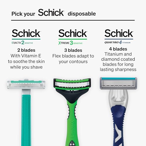 Schick Exacta2 Sensitive Disposable Razor, 10 Count (1Pack)