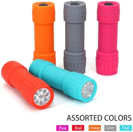 FASTPRO 10-Pack 9-LED Mini Flashlight Set with AAA Batteries Included | Small FLashlights with Lanyard, For Class Teaching, Camping, Wedding Favor