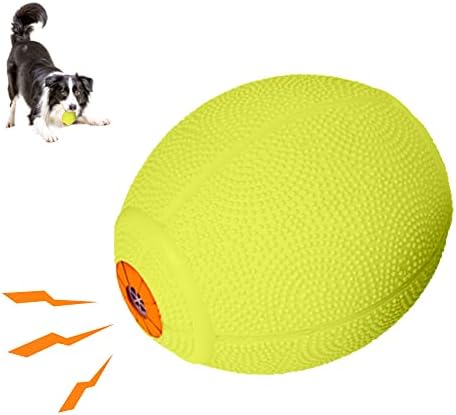 LaRoo Squeaky Dog Ball Toy,Durable Natural Rubber Squeaker Ball Throwing Training,Teeth Cleaning Chew Toy for Pet Medium and Large Dogs (3.5In Green)