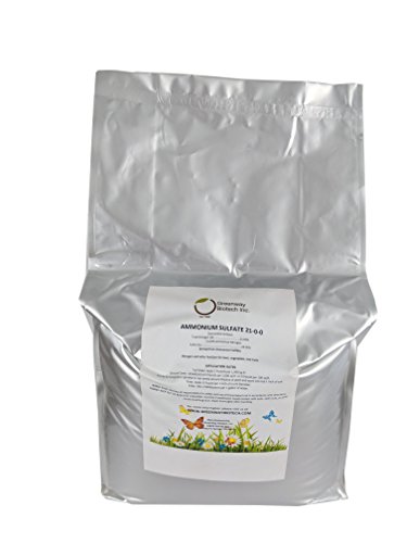 Greenway Biotech, Inc. Ammonium Sulfate 21-0-0 Fertilizer Contains 21% Water Soluble Nitrogen&24% Sulfur Suitable for Acid Loving Plant- Lawn Fertilizers to Lower pH Level in Alkaline Soil (25 Pound)