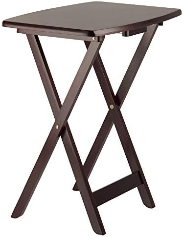 Winsome Darryl Set of 4 Oversized Foldable Tables, Walnut, 26" | Easy to Store Portable Fold Up Table Set for Kitchen, Living Room TV Dining, Crafts, Puzzles, Work From Home