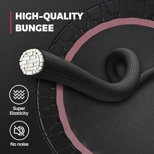 40" Mini Trampoline for Adults, Fitness Rebounder with Elastic Bands, Indoor Exercise Trampoline, Low Impact Workout Equipment for Home Gym