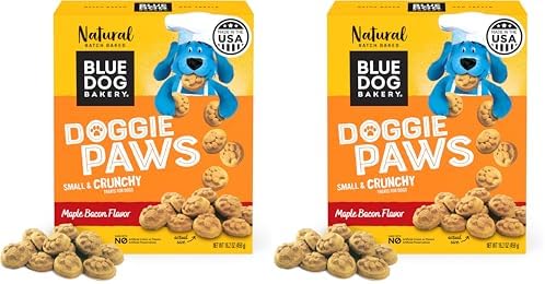 Blue Dog Bakery Natural Dog Treats, Doggie Paws, Maple Bacon Flavor, 16.2oz (1 Count) | Crunchy Oven-Baked Dog Treat Biscuits, Maple Bacon Flavor, Made with Real Premium Wholesome Ingredients in the USA