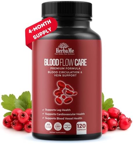 HerbaMe Blood Flow Care Blood Circulation & Leg Vein Support, 120 Capsules