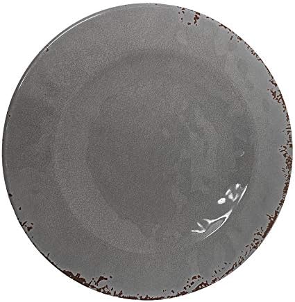Gianna's Home 12 Piece Rustic Farmhouse Melamine Dinnerware Set, Service for 4 (Gray)