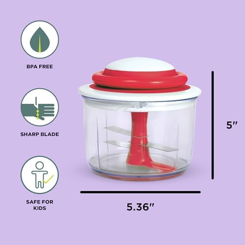 Chef'n VeggiChop Hand-Powered Food Chopper (Arugula), 5.5" x 5.5" x 5"