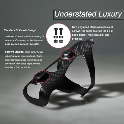 ThinkTop 2 Pack Ultra-Light Full Carbon Fiber Bike Water Bottle Cage Holder | Lightweight Bicycle Drink Water Cup Holder Bracket Rack for Road Bike