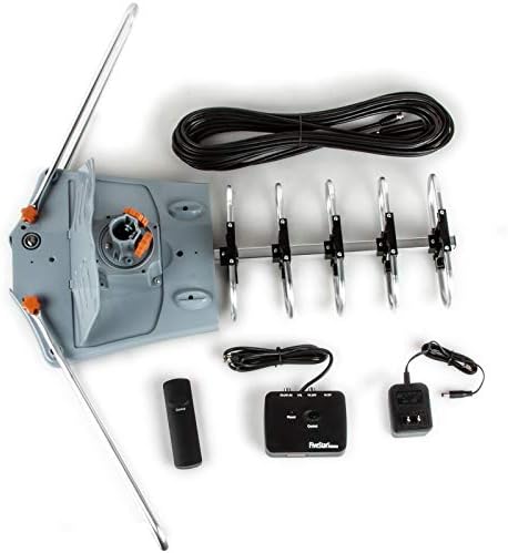 Five Star Outdoor HDTV Antenna 150 Mile Long Range – 360° Rotating TV Antenna with Amplifier, Dual TV Output, Remote Control, Weatherproof, Support 4K 1080p UHF/VHF for 2–5 TVs